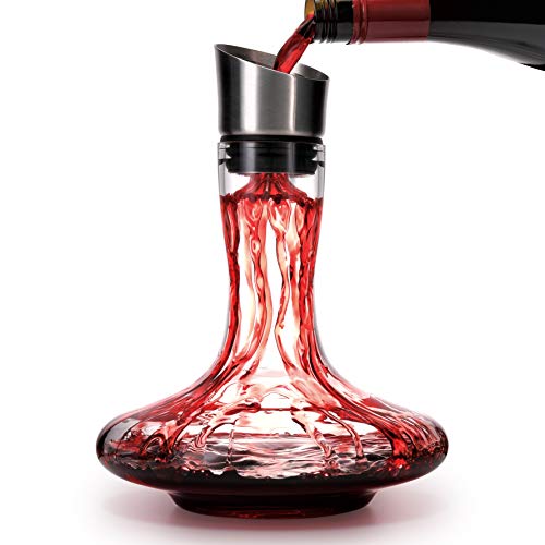 Wine Decanter Builtin Aerator Pourer, Wine Carafe Red Wine Decanter