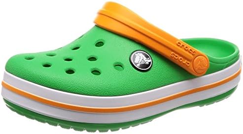 green and orange crocs