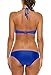 Memory baby Women's Plus Size High Waist Bandage Bikini Sets Chic Swimsuit Retro Bathing Suit(L, Blue)
