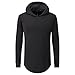 YTD Mens Hipster Hip Hop Hooded Side Zipper Long Sleeve T Shirt