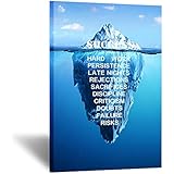 Kreative Arts - Canvas Quotes Wall Art Success Inspiration Motivation Iceberg Poster Stretched Gallery Wraps Giclee Print Ready to Hang Office Home Decor 24x36inch