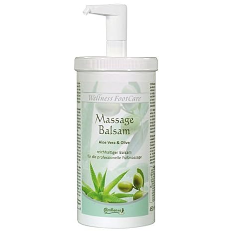 Massage Balsam Aloe, Olive, Camillen 60 Wellness Foot Care mit Aloe Vera und Olivenöl, 450ml mit Spender