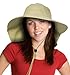 Tirrinia Stylish Garden Hats with Large Brim, Adjustable Safari Neck Cover, and Floral Ribbon Tan