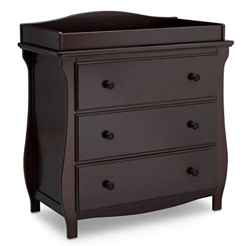 Delta Children Lancaster 3 Drawer Dresser with Changing Top, Greenguard Gold Certified, Dark