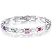Mondaynoon Austrian Luxury Crystal Tennis Bracelet for Women, 7.67