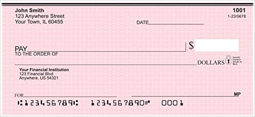 Top Tear Pink Safety Personal Checks - Value Priced (1 Box of Singles, Qty. 100)