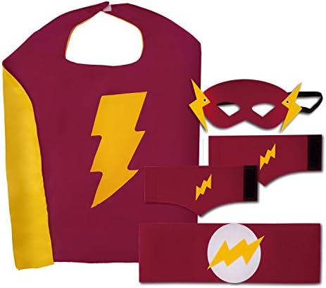 Kid's, Boy's and Girl's SuperHero Costumes Bundle Set with 5 Pieces. 5 Piece Set