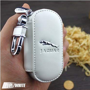 Genuine Leather Car Keychain Key Fob Case Cover for Jaguar XE XJ XJL XF F-Type Smart Holder Chain Rings Auto Accessories