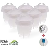 Mini Egg Cooker, AmuseNd Hard &amp; Soft Eggs Boiler Poacher Cooker Non Stick Silicone As Seen On TV (6pcs)