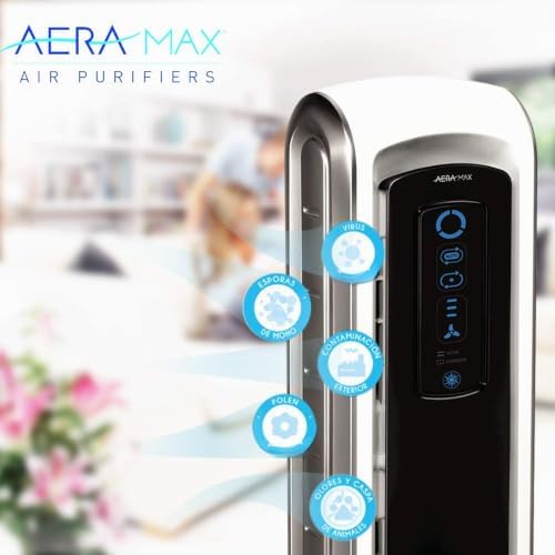 Purificador de Aire AeraMax DX5, Sistema de Purificación en 4 Etapas con Filtro HEPA y Carbono, Tecnología AeraSafe y Auto Smart, Ideal para Estancias de hasta 40m²