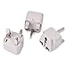 Wonpro Grounded Travel Plug Adapter Type G for UK, Ireland, Singapore, UAE - CE Certified - 3 Pack