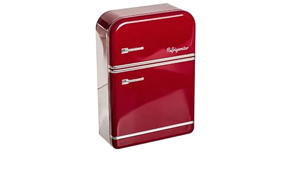 Dcasa - Caja metal nevera vintage roja .: Amazon.es: Hogar