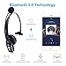 Arama Wireless Headset with Microphone, On Ear Headphone with Noise Cancelling, V.5.0 Bluetooth Headset for Phones PC Computers, Headset for Work, Used in Home Office, Call Center, Travel, Trucker