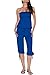 Pink Queen Women's Summer Casual Strapless Top Fifth Pants Beach Jumpsuit Romper