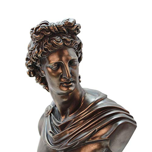 Lependor Bronze Finish Bust of David Michelangelo Statue Sculpture, 12 Inch, Bonded Marble Polyresin