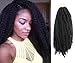 UNA 18 Inch 4packs Marley Hair For Twists Long Afro Marley Braid Hair Pure Kanekalon Synthetic Fiber Kinky Twist Hair Crochet Braids (4-Piece, 1B)