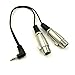 Poyiccot 3.5mm to 2 XLR Female Y Splitter Cable, Right Angle 3.5mm (Mini) 1/8