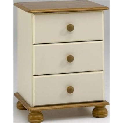 Verdi Scandinavian Solid Pine Wood 3 Drawer Bedside Cabinet Table