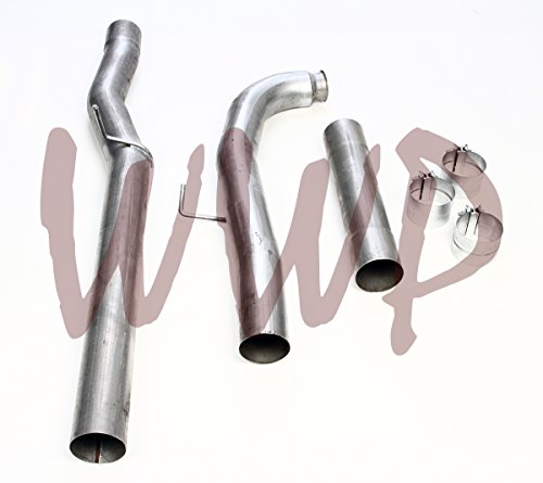 Performance Racing Off Road 4" Aluminized Steel Replacement Exhaust Pipe Kit For 2011-2015 Chevy GMC Silverado Sierra 2500HD 3500 Duramax 6.6L Turbo Diesel Pickup Truck - Thumbnail 2