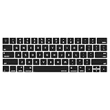 MOSISO Keyboard Cover Compatible with MacBook Pro with Touch Bar 13 and 15 Inch 2019 2018 2017 2016 (Model: A2159, A1989, A1990, A1706, A1707), Silicone Skin Protector, Black
