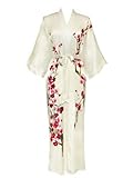 Old Shanghai Women's Silk Kimono Long Robe - Handpainted