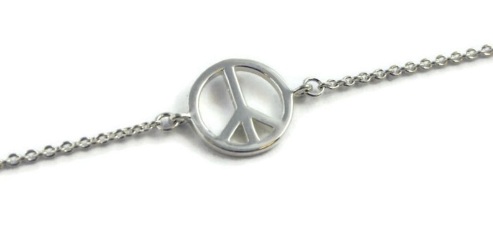 Sophia Rose Jewellery Peace Sterling Silver 925 Charm Bracelet - Mother's Day Gifts for Women - Handmade Gift Ideas for Women