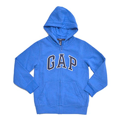 Gap Boys Fleece Arch Logo Zip Up Hoodie (Blue, X-Small)