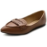 Ollio Women's Ballet Shoe Pointed Toe Penny Multi Color Flat