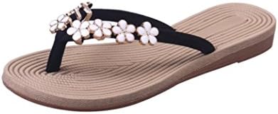 WOCACHI Vanlentine Day Women Flip Flops Floral Slipper Fashion Solid Sandals Beach Slip Shoes Black
