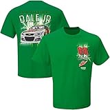 Dale Earnhardt Jr Diet Mountain Dew Checkered Flag Lightning Strike Green T-Shirt Adult XXL Tee