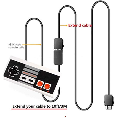 image for RunKoo NES Classic Controller Extension Cable 3M/10ft (2-Pack) Wiiu Co