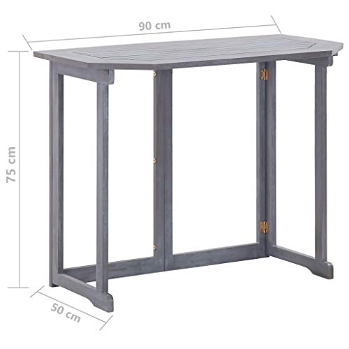 vidaXL Akazienholz Massiv Bistroset 2-TLG. Grau Gartenbank Tisch Eckbank Gartenmöbel Balkonmöbel Balkonset Sitzgruppe… – Bild 8