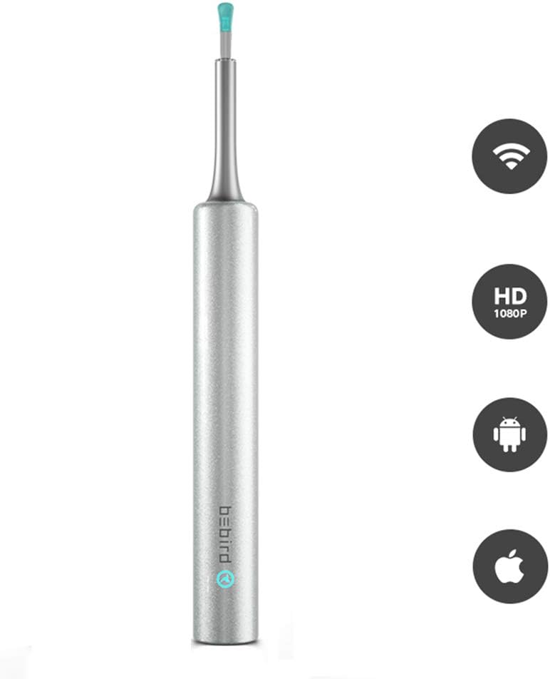Ear Camera Q-Grips Ear Wax Remover, with 200W HD Lens 3-Axis Directional Gyro,30 Atio Agnifying The Ear Unel and Intelligent Temperature Control, for iOS/Android