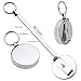 Kare and Kind Heavy Duty Retractable Reel with Belt Clip, 40 inch Steel Cord, Chrome Metal case, Belt Loop Clasp & Key Ring, Clasps Swivel Clips for Key/ID Badge (3PCS)