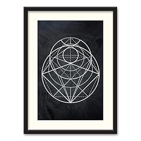 Black Paper Framed Canvas Wall Art for Living Room, Bedroom Abstract Geometric Canvas Prints for Home Decoration Ready to Hanging - 23x31 inches