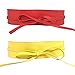 Womtop Womens Belts PU Leather Obi Waist Belt Adjustable Length Waist Strap Cummerbund for Dress (Yellow+Red, Free)