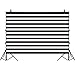 Allenjoy 10x8ft Fabric Black and White Stripes Backdrop for Birthday Wedding Party Dessert Table Decor Studio Photography Pictures DIY Photo Booth Striped Banner Background Baby Bridal Shower Newborn