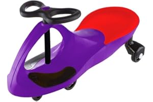 Lil' Rider Wiggle Car Ride On Toy – No Batteries, Gears or Pedals – Twist, Swivel, Go – Outdoor Ride Ons for Kids 3 Years and Up-(M370010), Large, Purple