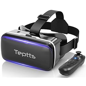 【Teptts VRゴーグル】 VRヘッドセット VRヘッドマウントディスプレイ Bluetoothリモコン付 超広角120°