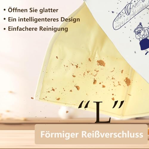 Bread Bags, Pack of 2 43.2 x 33 Reusable Beeswax Bread Bags, which can be used for Bread, Fruit and Vegetables and Others, Food Storage Bags to Stay Fresh