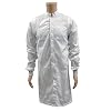 ESD-Clean-Room-Frocks-Polyester-WKnit-Cuffs-Meet-Up-To-Class-100-Clean-Room-White-Extra-Small
