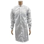 41qGZRysEsL. SS150 ESD-Clean-Room-Frocks-Polyester-WKnit-Cuffs-Meet-Up-To-Class-100-Clean-Room-White-Extra-Small