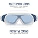 Naga Sports Diver Swimming Goggles - Anti Fog Anti Shatter Leakproof Waterproof with UV Protection for Men Women Youths Adults - Blue and Gray
