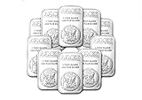 1 oz pure 0.999 Apmex silver bar lot of 10 sealed bars