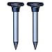 Vekibee 2 Piece Solar Powered Sonic Mole Repellent Rodent Repellent Ultrasonic Pest Repeller Outdoor Pest Control Repels Mole Rodent Vole Shrew Gopher