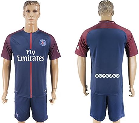SPOFASH Mens Team Sport Paris SG Home Colour Soccer Jersey and Shorts Fan Replica Uniform Soccer Kit - Blue (Large)