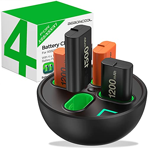 Charge Station with Xbox One Controller Battery Pack, Beboncool 4x1200