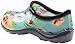 Sloggers Original Waterproof Rain and Garden Shoe for Women– Outdoor Slip-On Garden Clog - Made in The USA with Premium Comfort Insole and Arch Support - Pansy Print Turquoise, Size 8
