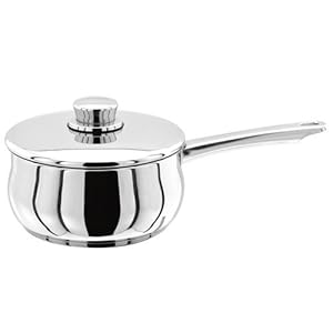 Stellar-Saucepan-Silver-16-cm-13-Litre Stellar 1000 S105 Stainless Steel Saucepan with Lid 16cm, 1.3L, Induction Ready, Oven Safe, Dishwasher Safe - Fully…