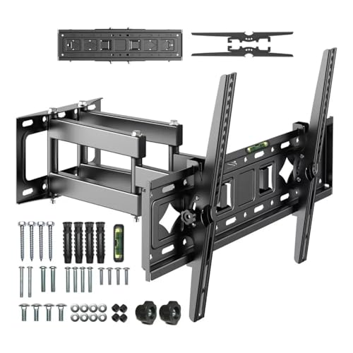 LINK BITS C3780N24 Soporte de TV móvil con Doble Brazo para televisores de 32” a 80” Pulgadas, Base para Pantallas Reforzado y Resistente para monitores de hasta 50 Kg y VESA de hasta 600x400mm.